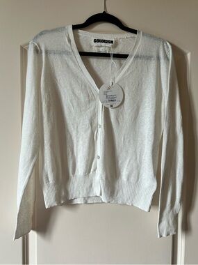 NWT Colorush White Cardigan